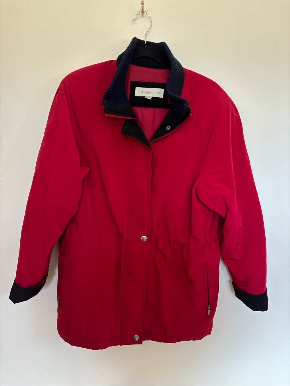 Vintage Liz Claiborne Red Navy Jacket Women’s Size S 90s Preppy Colorblock
